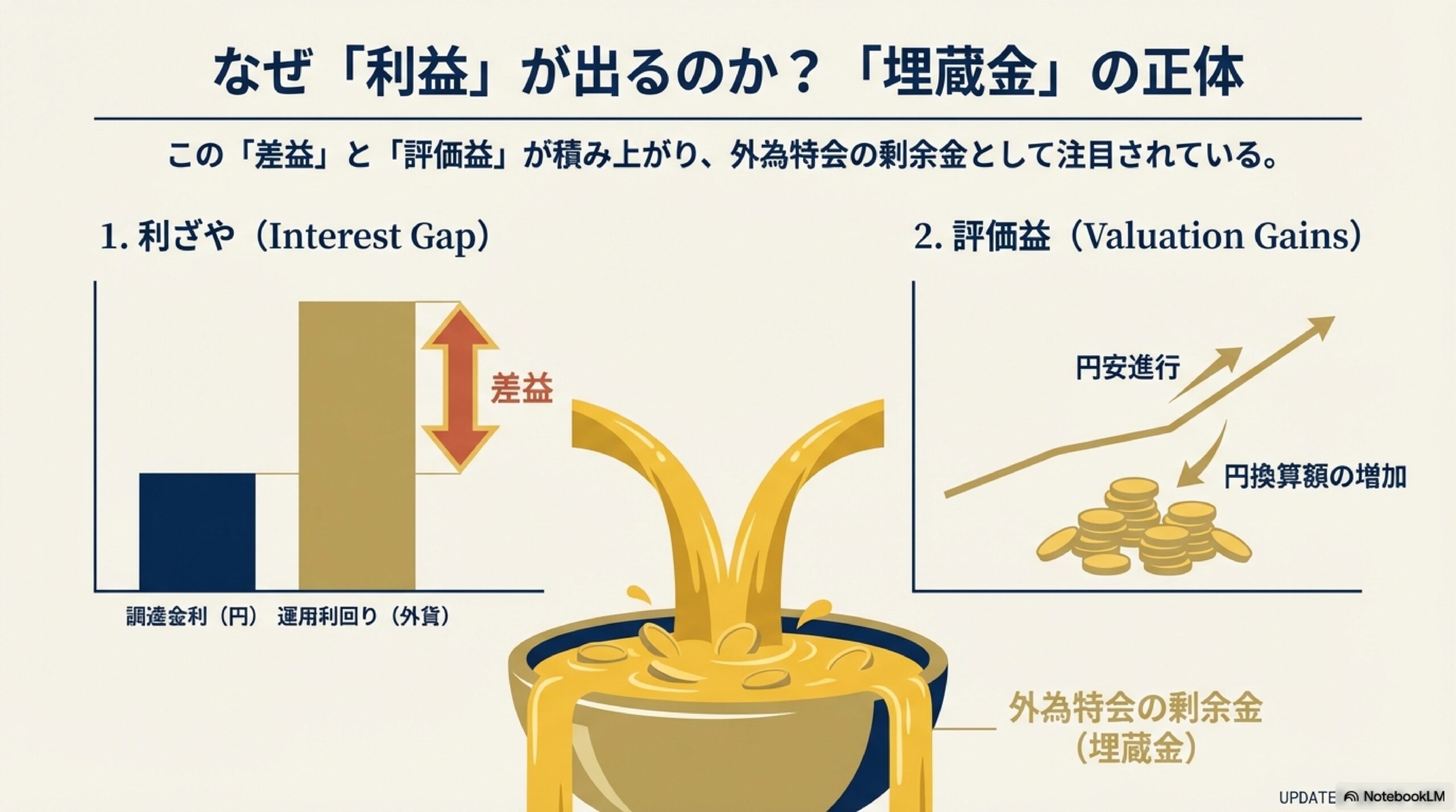 日本の低い金利で借りて、海外の高い金利で運用している差額